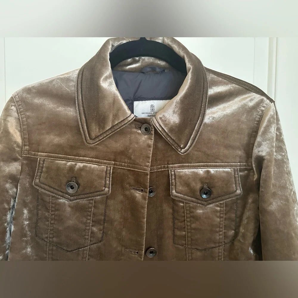 Brunello Cucinelli Womens Velvet Jacket - Picture 5 of 12